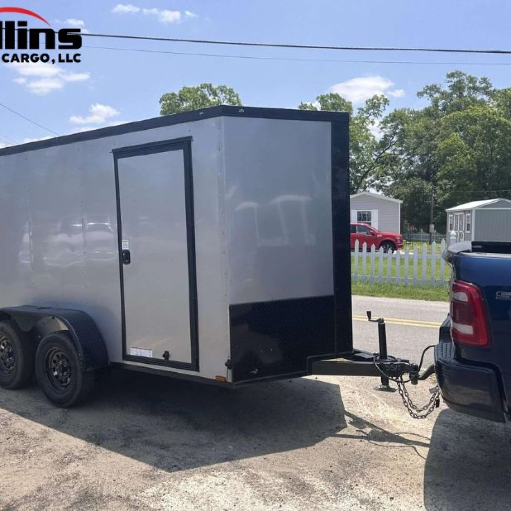Sleek Charcoal Gray 8.5×28 Blackout Cargo Trailer for Sale